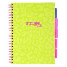 Caiet cu spira A4, 100file, dictando, 5 separatoare, verde, Project Book Neon, Strigo Pads, PADS082