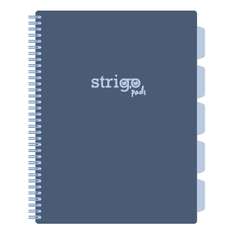 Caiet cu spira A4, 100file, matematica, 5 separatoare, Project Book Pastel, Strigo Pads, PADS033