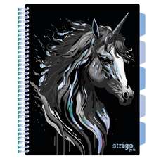 Caiet cu spira A4, 100file, matematica, 5 separatoare, Project Book Unicorn, Strigo Pads, PADS018