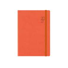 Agenda A5 zilnica 2027, cu elastic, orange, 460 Vinci Flex
