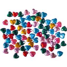 Accesorii craft - Pietricele plastic inimi, 120buc/set, Junior J137 555