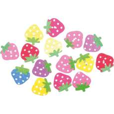 Accesorii craft - Capsuni lemn, 18mm, 15buc/set, Junior J137 214