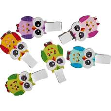 Accesorii craft - bufnite carlig lemn, 6buc/set, Junior J137 222