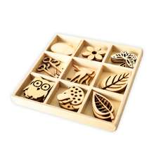 Accesorii craft - decoratiuni lemn, 36buc/set, Junior J137 226