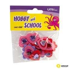 Accesorii craft - inimi autoadezive, 10buc/set, Junior, U1019