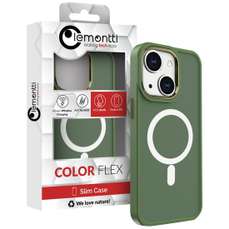 Husa de protectie pentru iPhone 15, Color Matte, compatibila MagSafe, verde, Lemontti