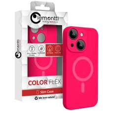 Husa de protectie pentru iPhone 15, Liquid Silicon MagCharge, roz neon, Lemontti