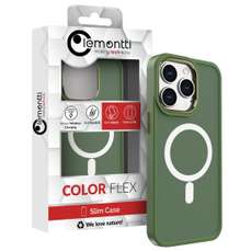 Husa de protectie pentru iPhone 15 Pro Max, Color Matte, compatibila MagSafe, verde, Lemontti