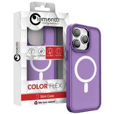 Husa de protectie pentru iPhone 15 Pro Max, Color Matte, compatibila MagSafe, mov, Lemontti