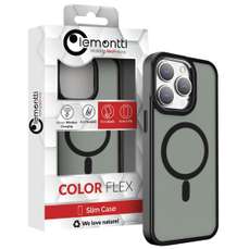Husa de protectie pentru iPhone 15 Pro, Color Matte, compatibila MagSafe, negru, Lemontti