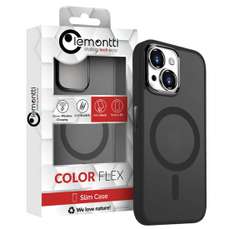 Husa de protectie pentru iPhone 15 Plus, Guardian, compatibila MagSafe, transparent/negru, Lemontti