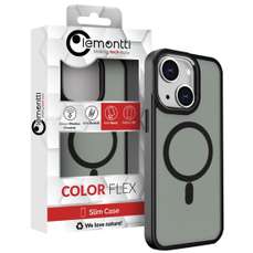 Husa de protectie pentru iPhone 15 Plus, Color Matte, compatibila MagSafe, negru, Lemontti