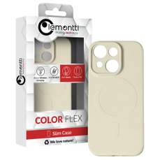 Husa de protectie pentru iPhone 15 Plus, crem, Silicon MagSafe Lemontti