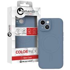 Husa de protectie pentru iPhone 15 Plus, gri, Silicon MagSafe Lemontti