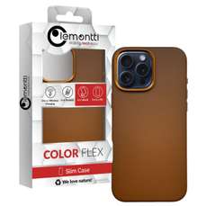 Husa de protectie pentru iPhone 16 Pro, piele, MagSafe, maro, Lemontti