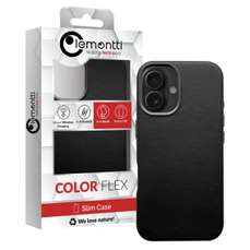 Husa de protectie pentru iPhone 16, piele, MagSafe, negru, Lemontti