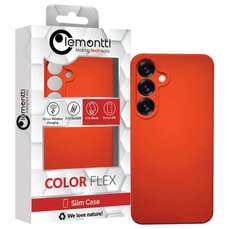 Husa de protectie pentru Samsung Galaxy S25, portocaliu, Silicon Soft Slim Lemontti