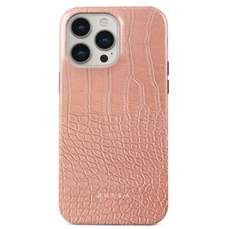 Husa de protectie pentru iPhone 15 Pro, Dual Layer Pink Croco, Burga