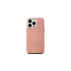 Husa de protectie pentru iPhone 14 Pro, Dual Layer Pink Croco, Burga