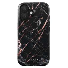 Husa de protectie pentru iPhone 16, Dual Layer Rose Gold Marble, Burga