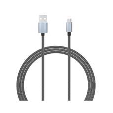 Cablu de date USB / microUSB, 1,5m, gri, Lemontti