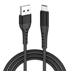 Cablu de date USB / USB-C, 1,5m, Fast Charge, negru, Bending Aluminum Lemontti