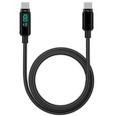 Cablu de date USB-C / USB-C, 2m, 100W, Fast Charge, negru, Screen Digital Display Lemontti