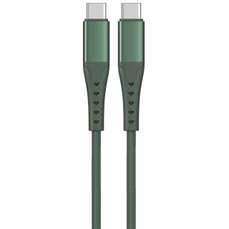 Cablu de date USB-C / USB-C, 1,2m, PD 65W, Fast Charge, verde, Bending Aluminum Lemontti