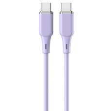 Cablu de date USB-C / USB-C, 1,2m, PD 60W, Fast Charge, mov, Liquid Silicon Lemontti