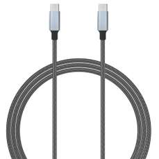 Cablu de date USB-C / USB-C, 1,5m, gri, Lemontti