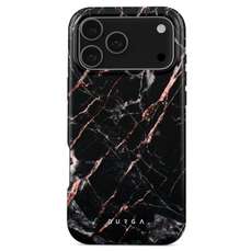 Husa de protectie pentru iPhone 17 Pro Max, Dual Layer Magsafe Rose Gold Marble, Burga