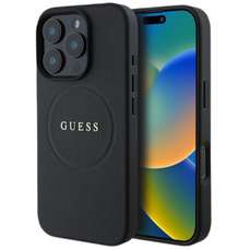 Husa de protectie pentru iPhone 16 Pro, Grained Classic Logo MagSafe, Guess