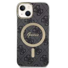 Husa de protectie pentru iPhone 15, negru, 4G MagSafe, Guess