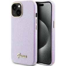Husa de protectie pentru iPhone 15, lilac, Glitter Full Wrapped, Guess