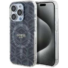 Husa de protectie pentru iPhone 15 Pro, negru, GCube MagSafe, Guess