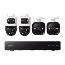 Kit supraveghere video cu cu 2 camere PoE Bullet-PTZ si 2 camere PoE Turret, Dual View, NVR S4 Eufy