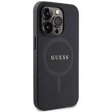 Husa de protectie pentru iPhone 15 Pro, negru, Saffiano MagSafe, Guess