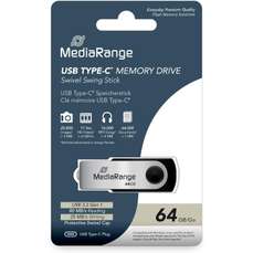 Memorie USB-C 3.2 Gen1, 64GB, Swivel Housing, negru/argintiu, MediaRange