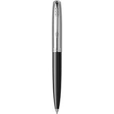 Pix retractabil metalic, corp negru/argintiu, varf 0,7mm, 51 Royal Black CT Parker 2123493