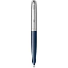 Pix retractabil metalic, corp albastru/argintiu, varf 0,7mm, 51 Royal Midnight Blue CT Parker 2123503