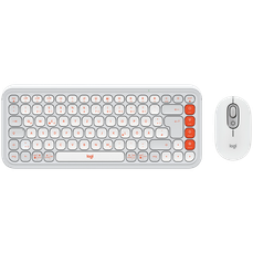 Kit tastatura fara fir si mouse optic fara fir, alb, Pop Icon Combo, Logitech 920-013141