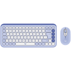 Kit tastatura fara fir si mouse optic fara fir, lilac, Pop Icon Combo, Logitech 920-013078