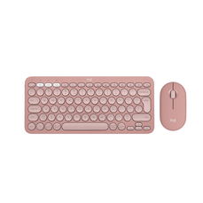 Kit tastatura fara fir si mouse optic fara fir, rose, Pebble 2 Bluetooth, Combo, Logitech 920-012241