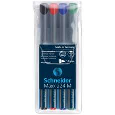 Permanent marker OHP 4buc/set (albastru, negru, rosu, verde), varf 1,0 mm, Maxx 224 M Schneider