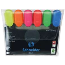 Textmarker 6 culori/set (galben,portocaliu,roz,verde,albastru,rosu), Job Schneider