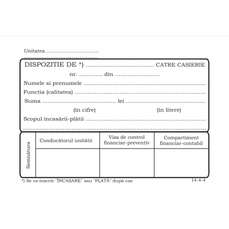 Dispozitie de plata catre casierie A6