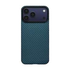 Husa de protectie pentru iPhone 17 Pro Max, Ultra-Slim, negru/albastru, MagEZ 7 Pitaka