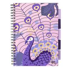 Caiet cu spira A4, 100file, matematica, 5 separatoare, mov, Project Book Jungle, Strigo Pads, PADS037