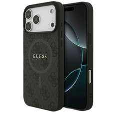 Husa de protectie pentru iPhone 17 Pro Max, negru, 4G Ring Classic Logo MagSafe, Guess