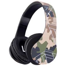 Casti pentru copii on-ear cu microfon, fara fir, P2 Camo, PowerLocus